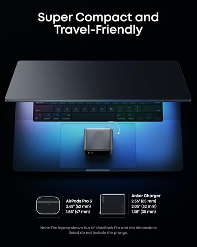 Image of Anker Prime Charger,160W 3-Port Compact GaN USB C Charger Block,Smart Display and Touch Control,Up to 140W Single‑Port Charging,for MacBook Pro,Laptop,iPhone 17 Series(Cable Not Included,Non-Battery)