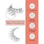 False Eyelashes Natural Look Wispy Lashes 10mm Short Lash C Curl 0.1MM Thin Band Lashes Pack Siligli Fake Eyelash 7 Pair - Image 5