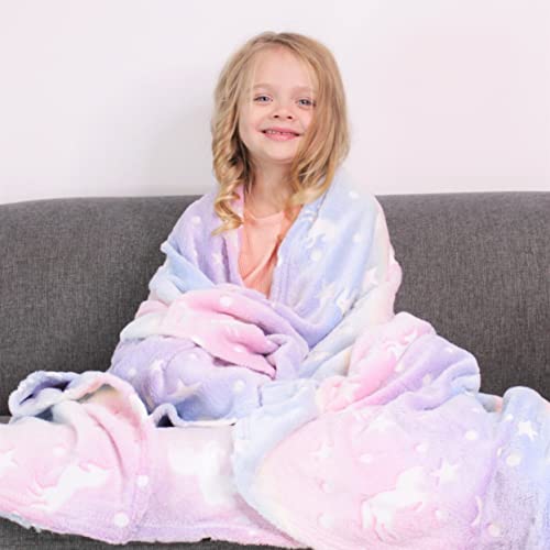 RAINBOW DREAMS Einhorn Decke Kuscheldecke Kinder Mädchen, Kinderdecke...