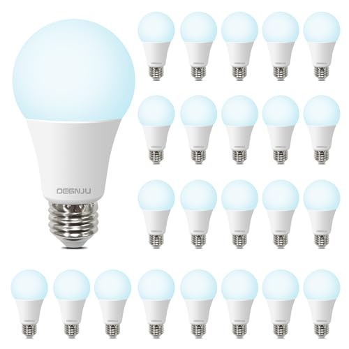 Image of Light Bulbs, 100 Watt Equivalent LED Bulbs A19, 5000K Daylight Light Bulbs, E26 Standard Base, 1500 Lumens, Non-Dimmable, 13W Bright White LED Bulb for Bedroom Home Office, 24 Pack