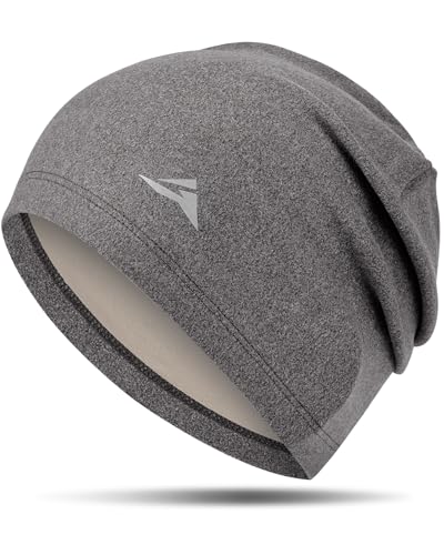 Image of GXCROR Fleece Beanies Flexfit Winter Hats Skull Cap Cycling Cap Reflective Running Gear Bonnet