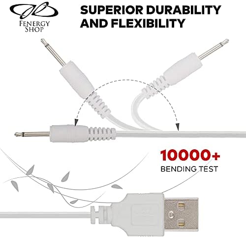 FENERGY SHOP Replacement Charging Cable Set | USB Charger Cords for Wireless Massagers - 2.5mm - Fast Charging
