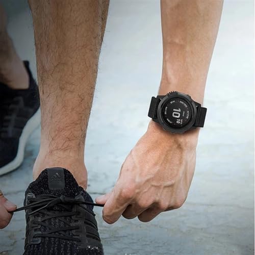 Correa de nailon para Garmin Fenix 7X 6X de 26 mm negra para senderismo 6