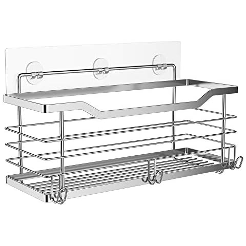 Oriware Duschkörb Ablage Selbstklebend Duschkorbe Wandablage Badezimmer Caddy Badregal Ohne Bohren SUS304 Edelstahl Cover