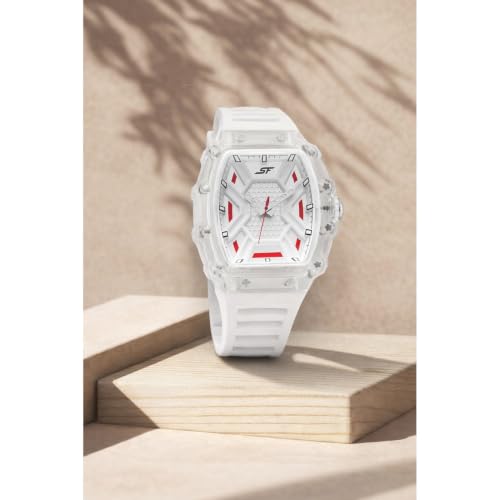 Image of SF Maiden Voyage Sport Watch Quartz Analog with White Dial White Silicon Strap Watch for Men - 77178PP05W