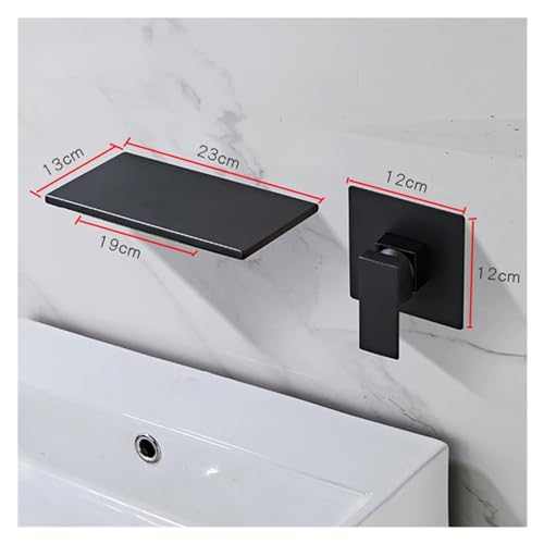 Robinet de cuisine cascade en laiton noir avec mitigeur chaud froid