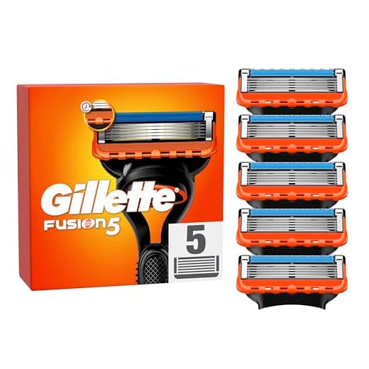 Gillette Fusion 5 Cuchillas de Afeitar Hombre, Paquete de 5 Cuchillas de Recambio (el embalaje puede variar)