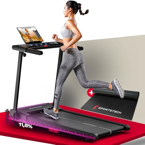 Sportstech Laufband für Zuhause, Laufband klappbar, Treadmill bis 12 km/h, max. 120kg,...