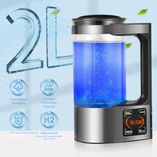 Foto von VAYOTOY Wasserstoff Generator, 2L Wasserstoff Wassergenerator, Wasserstoffreiche Tragbar Wasserstoffgeneratoren mit LED-Touchscreen und Thermostat für Familien und Unternehmen