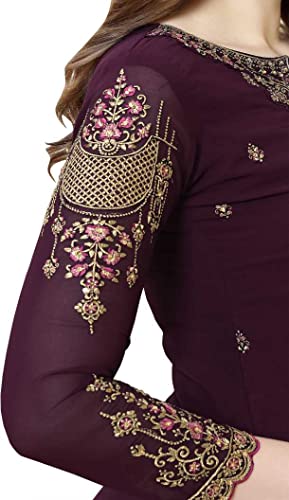 Image of SHAFNUFAB Womens Net Semi Stitched for Ladies use for women for lehenga suit for punjabi And lehenga suit for for wedding
