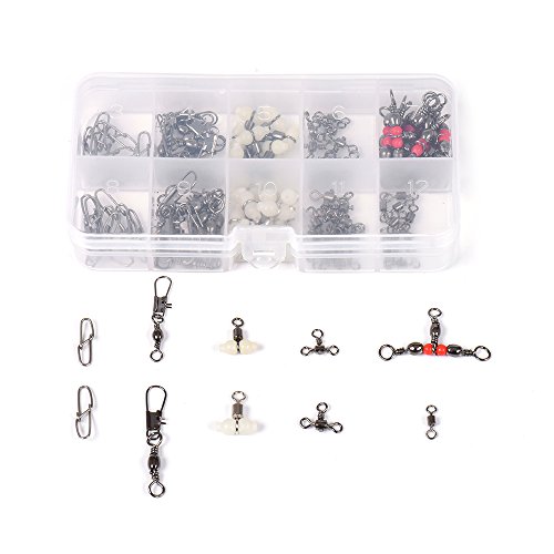 DECDEAL 100PCS / Set Mar Grosso Carp Pike Pesca Barrel giratória com snap Segurança Gancho Conector