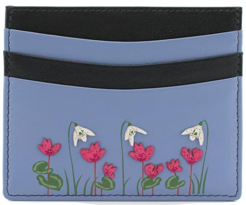 Porte-cartes RFID en cuir bleu Mala Leather Snowdrop contre le piratage