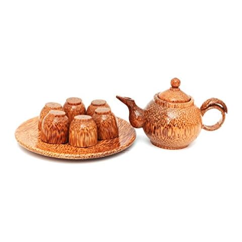 Vietsbay Coconut Wood Teapot Set Cover