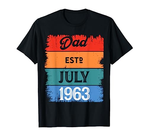 DAD est July 1963 Proud Papa Best Daddy Classic Top Legend Camiseta