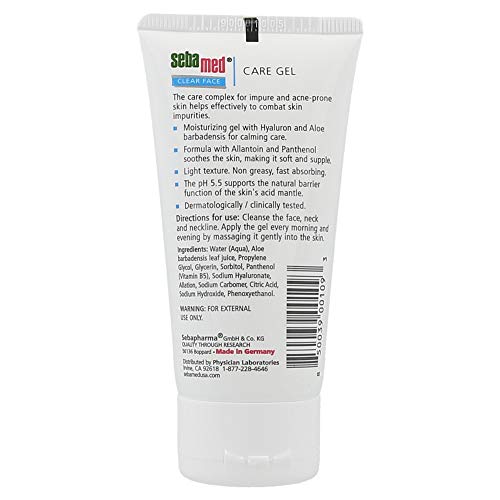 Sebamed Clear Face Care Gel, 1.69 Fluid Ounce Buy Online in United