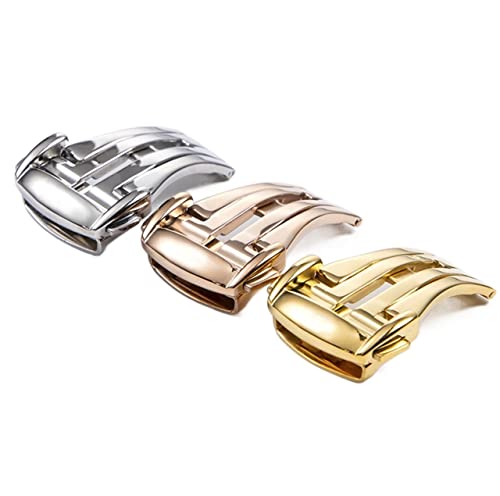Deployment Buckle forWatch Bands Folding Clasp Belt Logon 16mm 18mm 20mm Leather Strap Accessories Silver Gold Rose3