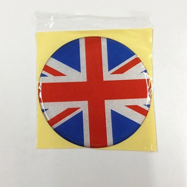 Automobile - For Car Front Grill Emblem Badge Logo Decal Replace Sticker Diameter 7.1cm 1#-35# Checker Union Jack Red ʜеаrt (01)