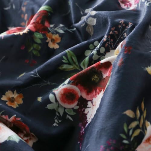 Image of BORITAR Baby Blanket Super Soft Minky Floral Dark Blue 30x40 Inch | Double Layer Receiving Blanket for Boys GirlsNewborn Infant Toddler Nursery Pet Crib Stroller Shower Gift