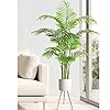 Yatmung faux trees indoor with white planter tall artificial plants indoor fake large floor plants for home decor indoor office living room tropical areca palm plant in pot 5ft fake plants  urban country home decor