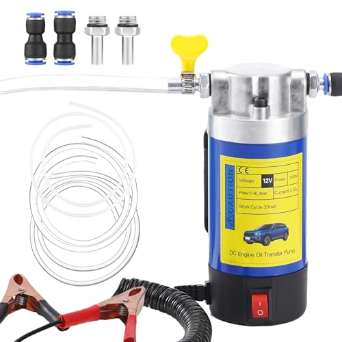 12V 100W Oil Extractor Pump Electric Oil Change Pump for Engine Oil Gear Oil Transmission Fluid Draining Self-Priming Oil Transfer Pump Automotive Fluid Transfer Pump for Car Mower Marine