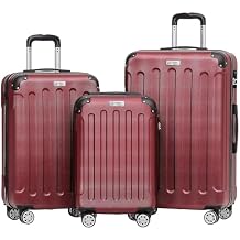 ANTHONY JACKSON 3 Piece ABS Luggage Set Lightweight Suitcases with Spinner Wheels 3 Different Sizes TSA Lock Hard Shell Travel Luggage for Men & Women