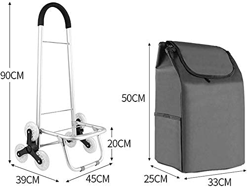 AYCDL Trolley-Wagen, Multifunktions-Einkaufswagen, Küchenaufbewahrungswagen, Aluminiumlegierung, Wasserdichtes Oxford-Tuch, Aluminiumlegierung, Faltbarer Wagen, Supe,Brown – Bild 4