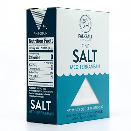 Falksalt | 1.1Lb Mediterranean Sea Salt - Fine Grain | All Natural, Non-Gmo, Kosher Certified #TOP1