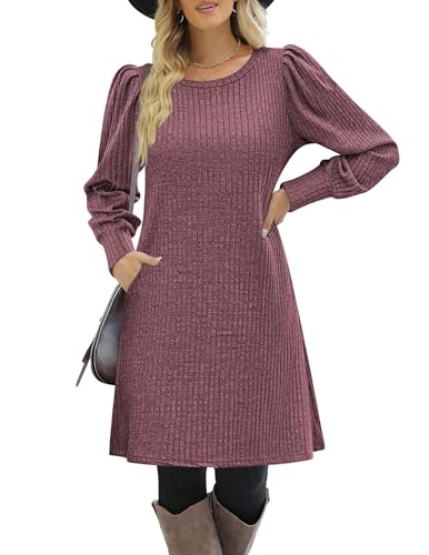 Image of Zeagoo Women Fall Winter Dress Knitted Pullover Dresses