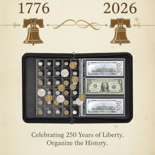 Álbum para colección de monedas y billetes con 336 bolsillos miniatura 2