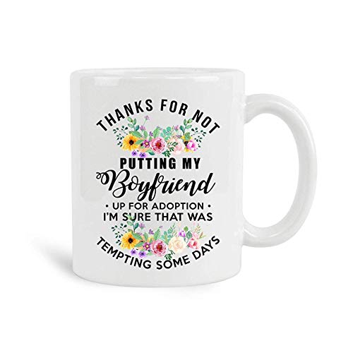 NA Gracias por no Poner a mi Novio en adopción Taza Alta Personalizada Grande y acogedora de Barista Profesional para…