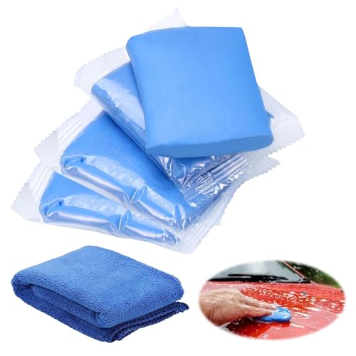 4 Piezas 100g Barra De Arcilla De Coche Car Clay Para Detailing Coche Arcilla Para Limpiar El Coche Clay Bar Coche Arcilla Barra Lavado Barro Que Eliminan Contaminantes Unidos a La Pintura De Coche