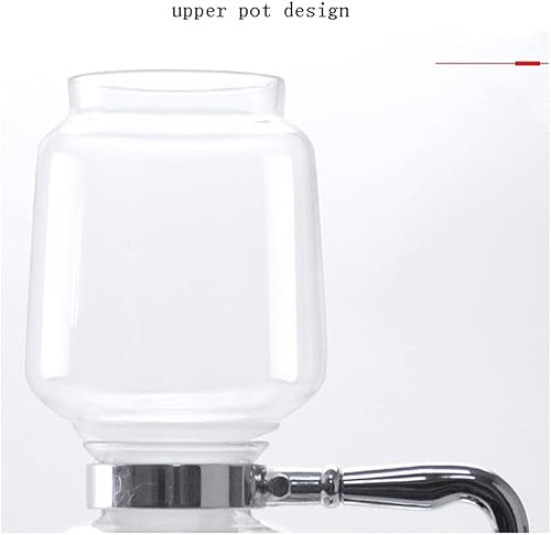 Miniatura 3 de JITEM Cafetera Syphon Cafetera manual de estilo japonés al vacío, sifón, percoladores de 3 tazas de vidrio de mesa para café o té