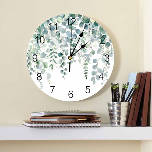 Reloj de pared redondo 12 pulgadas decoración verde salvia miniatura 3