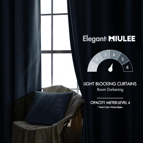 Image of MIULEE Velvet Curtains 52x96 inches 2 Panels Stone Blue Blackout Curtains | Luxury, Bedroom Living Room, Thermal Insulated, Super Soft Light Blue Dusty Blue Window Drapes, Rod Pocket & Back Tab