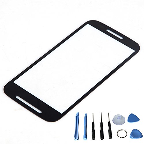 Front Screen Glass Lens for Motorola Moto E XT1021 XT1022 XT1025 with Free Tools (Not Include LCD Digitizer) (Black)