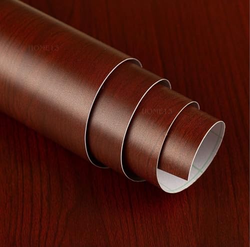 Image of HOME13 Self Adhesive Wood Grain Wallpaper for Furniture Vinyl Sticker Wooden Door Desktop Wall Paper Kitchen Wallpaper (2 feet by 7 feet, Red Brown Wooden)