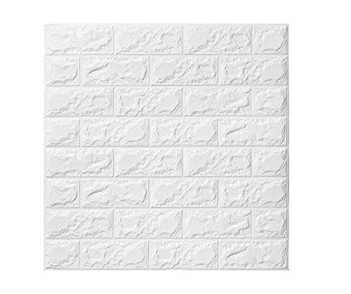 GAODA Papel Pintado Bricks White 3D, Pared Desmontable Kasliny Y Barra Adhesiva para Pared De Espuma PE para Oficina En Casa De Residencia(Color:10PCS)