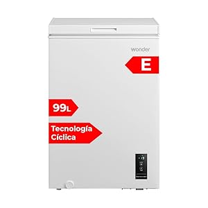 Wonder Congelador Horizontal Blanco WCH1001EDC. Capacidad 99 Litros, Dual Cooling, 1 Cesta, Bajo Nivel Sonoro, Eficiencia Energética Clase E