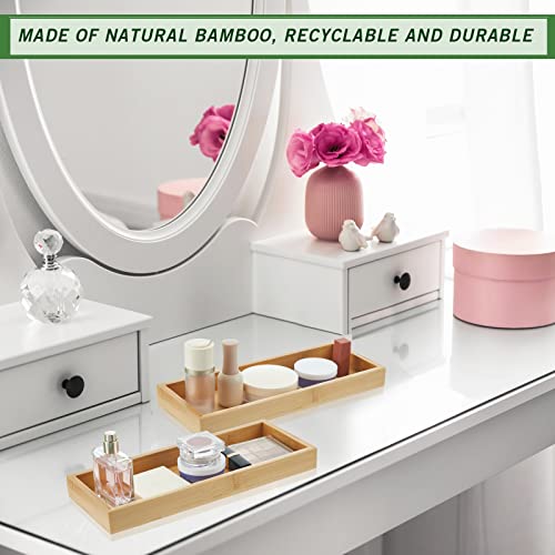 2 Pcs Bamboo Bathroom Tray Toilet Paper Storage Toilet Tank Tray Toilet Tissue Holder Organizer Box Basket For Tank Kitchen Counter (11 X 4X 1 Inch) #TOP4