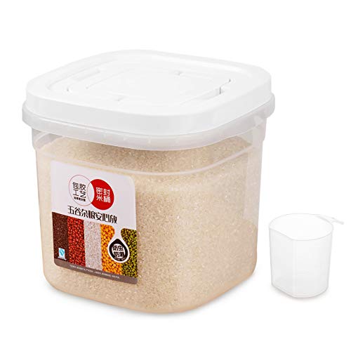 Airtight Food Storage Container, 22 Lbs Rice Container Bin with Measuring Cup and PP Seal Lock Lid, Cereal Dry Containers Kitchen Pantry Organization and Storage for Rice, Flour, Dry Food
