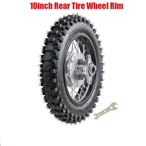 YC Yier 10\" Rear Wheel 3.00-10 80/100-10 Dirt Bike Tire and inner Tube and 1.6x10 Rim Drum Brake for CRF50 XR50 Pit Bike 50cc 70cc 90cc 110cc 125cc Motocross Off Road
