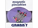 Grabbit Magnetic Sewing Pincushion with 50 Plastic Head Pins - Lavender