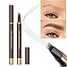 Espoce 2 Pack Eyebrow Pen, Waterproof Microblading Eyebrow Pencil, 4 Tip Precise Eye Brow Makeup Pen for Women to Effortlessly Create Hair Like Natural Brows, Non Dry Out and Last All Day (Dark Brown)