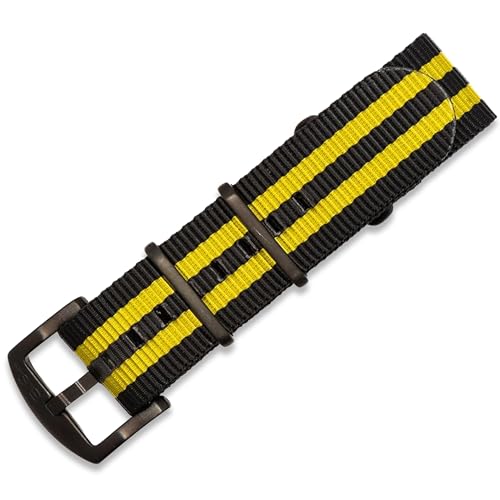 Image of BluShark - Original Collection Military-Style Waterproof Watch Strap, Fits All Timepiece Brands, Durable Nylon Wristwatch Accessories with Stainless Steel Buckle - 18mm, 20mm, 22mm & 24mm Watch Bands