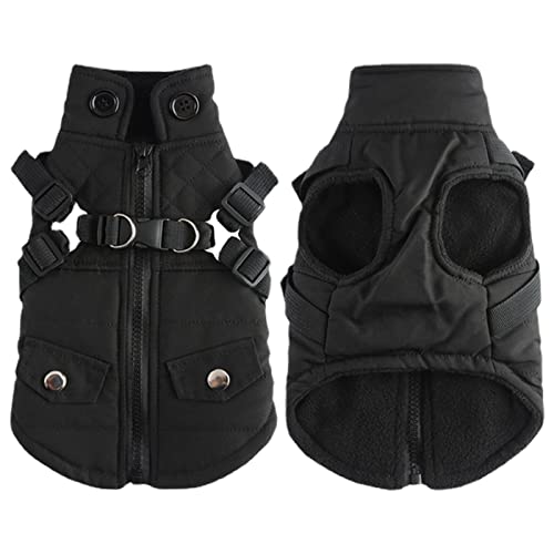 Casacos de frio para cães de estimação,Pequeno cão colete arnês com trela cachorro inverno frio casa