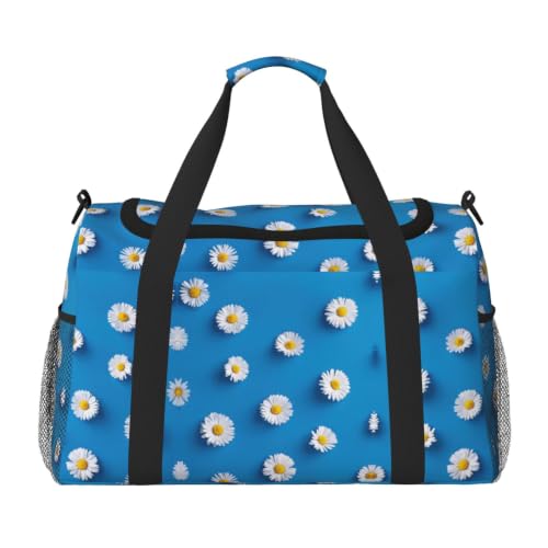 Bolsa de viaje grande White Daisy para tus escapadas de fin de semana y días de playa