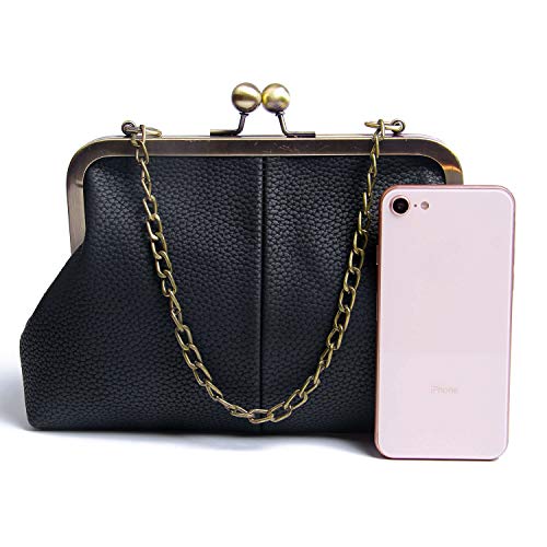 Lanpet 2LL1015-BK Women Classical Kiss Lock Clutch thumb #2