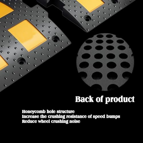 Topes de Velocidad de Goma, 100x50x5CM con Textura Antideslizante para Evitar Resbalones, Topes para Compras, Hoteles, Grava, Asfalto, Concreto miniatura 4