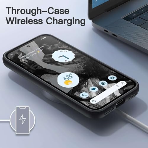 Image of Case Compatible for Google Pixel 8a, Frosted Translucent Back Protective Slim Phone Cover, Anti-Fingerprints,Stylish Look, dust Proof, Flexible -(Black)