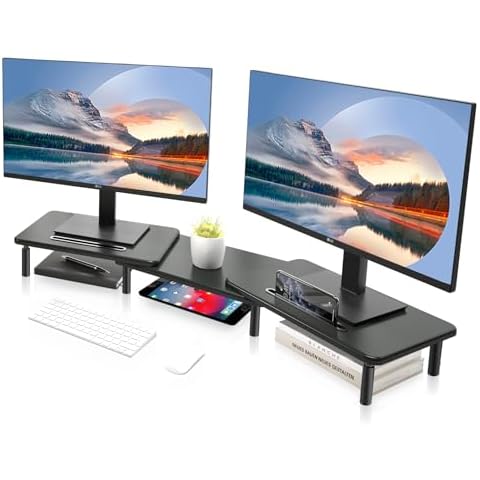 suptek Adjustable Dual Monitor Stand Riser Cover